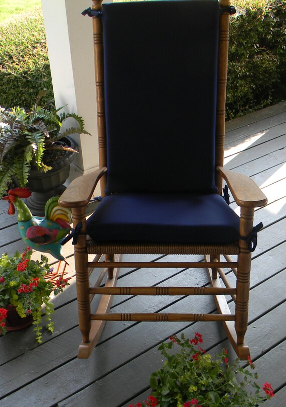 Indoor Outdoor Solid Navy Dark Blue Rocking Chair 2 Pc Etsy