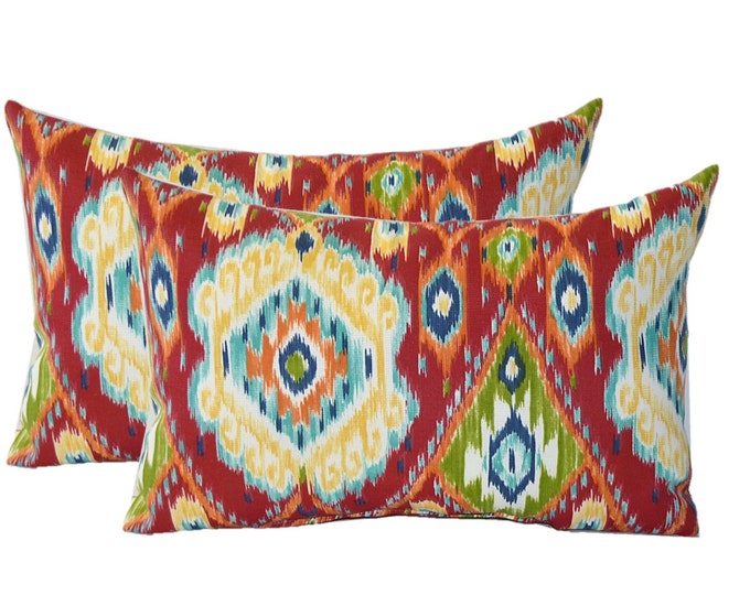 Set of 2 Indoor / Outdoor Rectangle / Lumbar Pillows Etsy