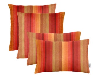 RSH Décor Set of 4 Indoor/Outdoor Square & Rectangle Lumbar Throw Pillows Made of Sunbrella Astoria Sunset - Choose Size