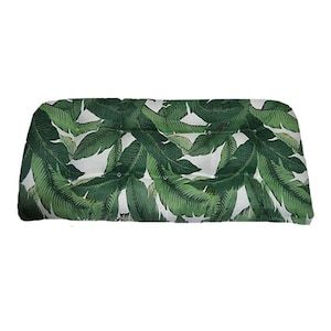 Indoor Outdoor Loveseat Settee Wicker Cushion made in Tommy Bahama Home Swaying Palms Aloe Green Fabric 41&quot; x 19&quot;