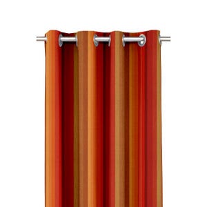 RSH Decor Indoor Outdoor Brass Nickel Grommet Curtain Panels - Sunbrella Astoria Sunset Red Orange Stripe - Choose Size