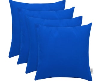RSH Décor Set of 4 Indoor/Outdoor Square Throw Pillows Sunbrella Canvas Pacific Blue - Choose Size