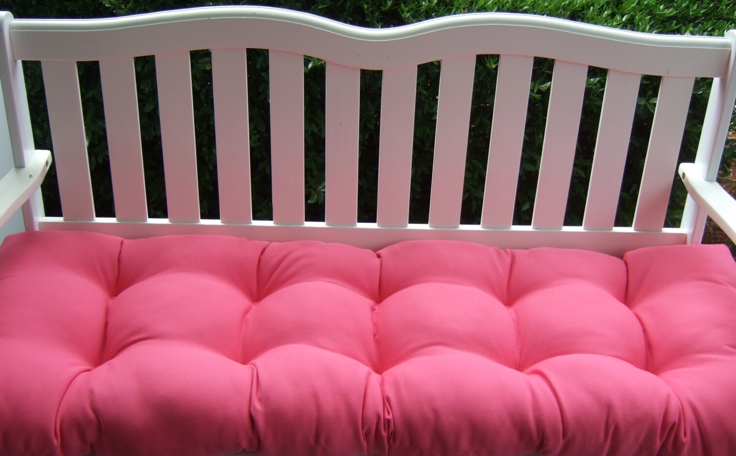 Pink Solid Tufted Cushion for BenchSwingGlider Choose Size Etsy