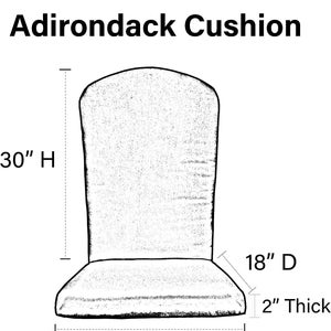RSH Decor Foam 2 thick Adirondack Chair Cushion Outdoor, Navy Blue Solid image 2