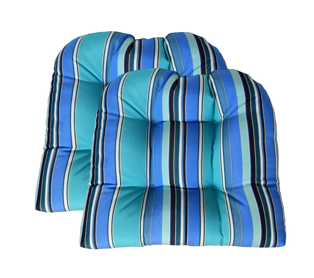 Sunbrella Dolce Oasis 2 Piece Wicker Chair Cushion Set - Indoor ...