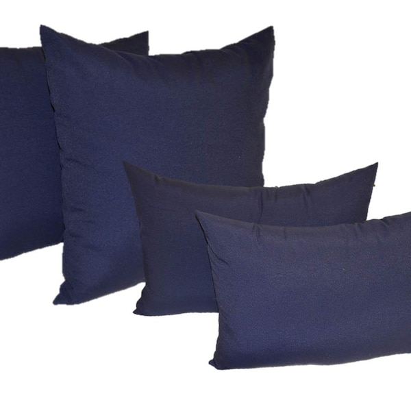 Navy Outdoor Pillow Etsy