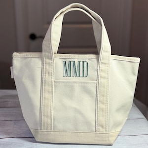 Custom Embroidered Tote Bag, Monogram Canvas Tote with Personalization, Bachelorette, Birthday, Wedding Party, Teacher or Graduation Gift