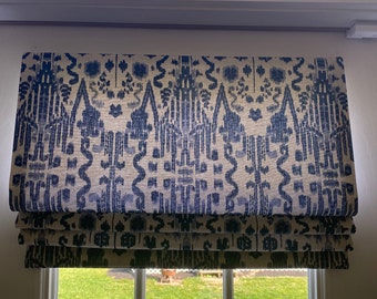 Custom Roman Shade in Reconciliation Navy