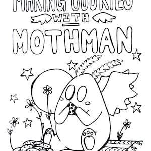 Cookies with Mothman Digital Coloring Book image 1