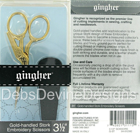 Gingher Stork Embroidery Scissors, 3 1/2