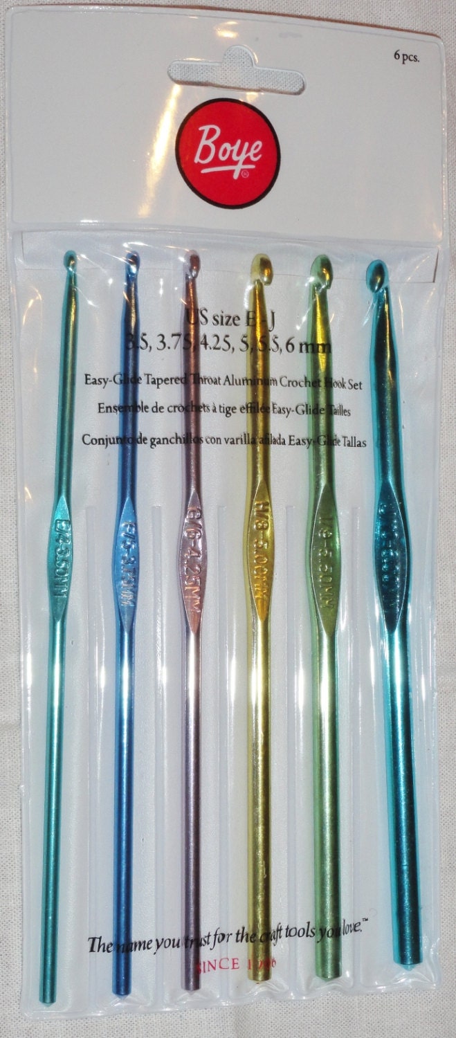 Crochet Hook SET of 6 Sizes EJ 3.5 6.0 mm Boye EasyGlide Etsy