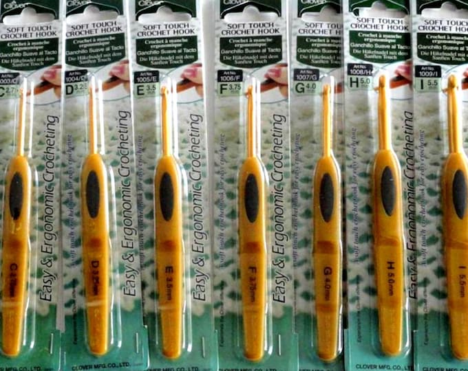 Aluminum, Crochet Hook SETS, Soft Touch, Clover® Soft Touch Crochet