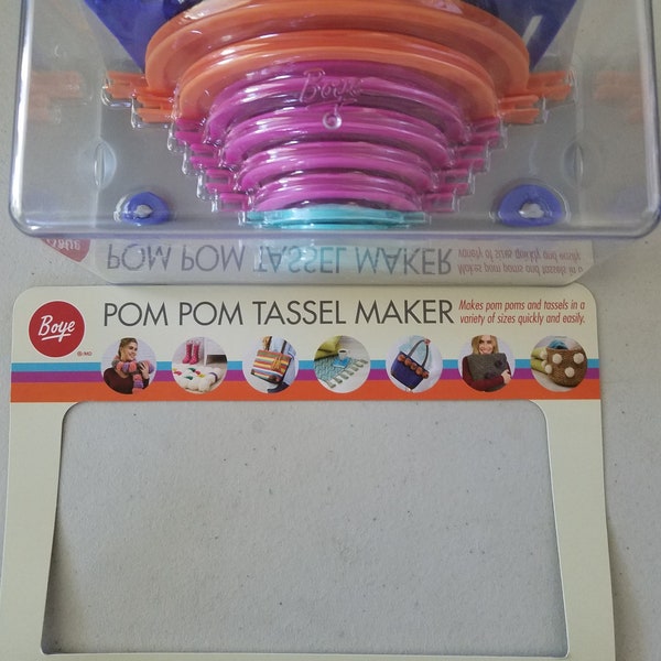 Boye Pom Pom Tassell Maker, Pom Pom Maker, Tassel Maker, 10 Größen von Pom Poms und 11 Größen von Quasten, Anleitung Kunststoff Box zur Aufbewahrung