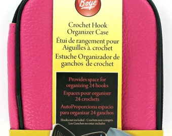 Pink-Case-Crochet-Hook-Zippered-Organizer-Space-for-24 Hooks Not included-Boye