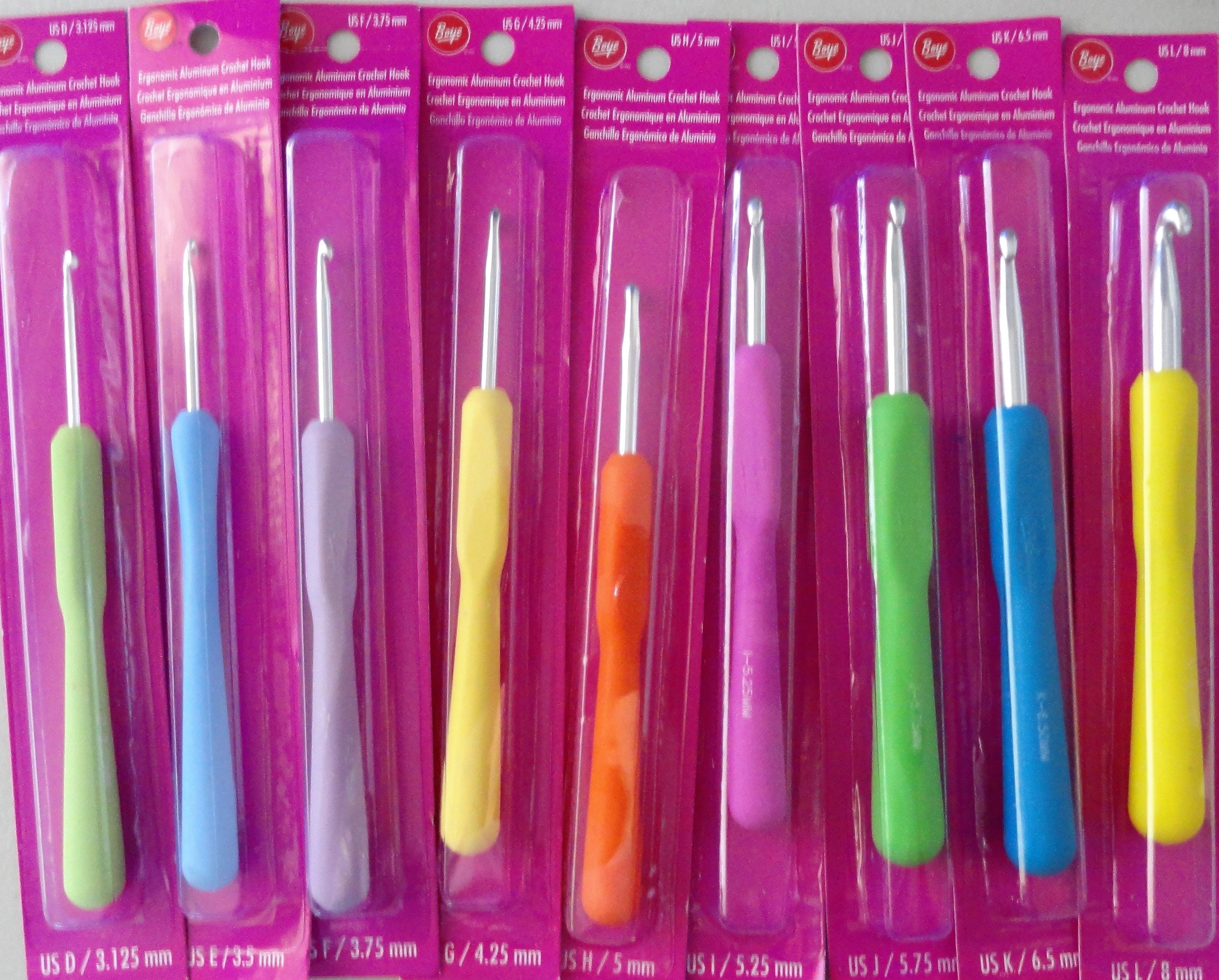 Boye Steel and Aluminum Crochet Hook Sets, 6 Different Sets, Steel Hook  Sets, Aluminum Hook Sets, 