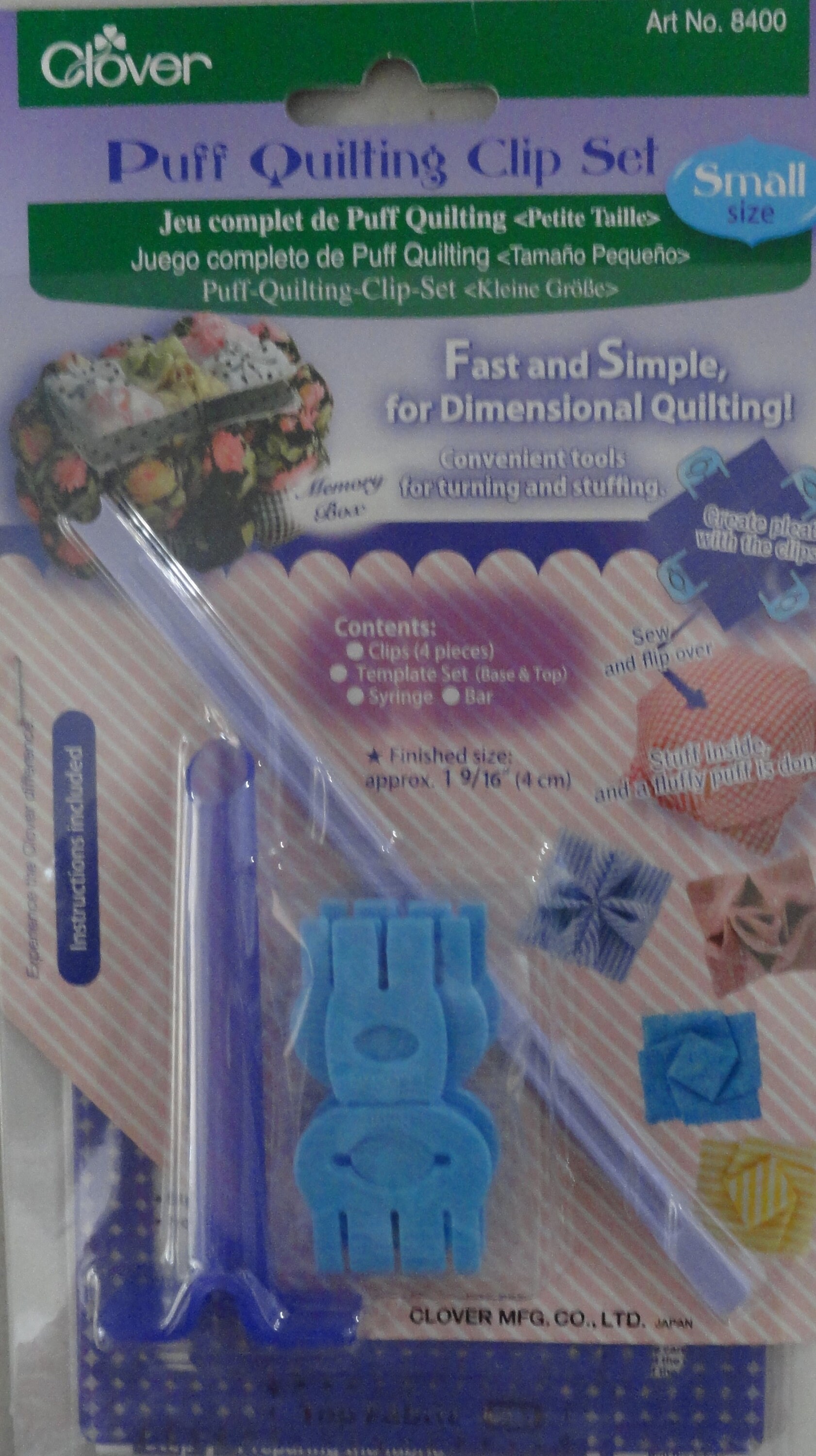 Puff Quilting Clip Set/Small - Clover - 8400 - 051221557606