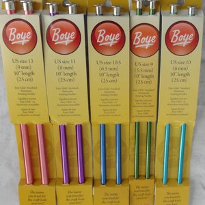 Boye Knitting Needles, Sizes 1-17, 10 inches, 14 inches, Single Point, Knitting Needles, Aluminum Needles, Single Point Knitting Needles, image 1