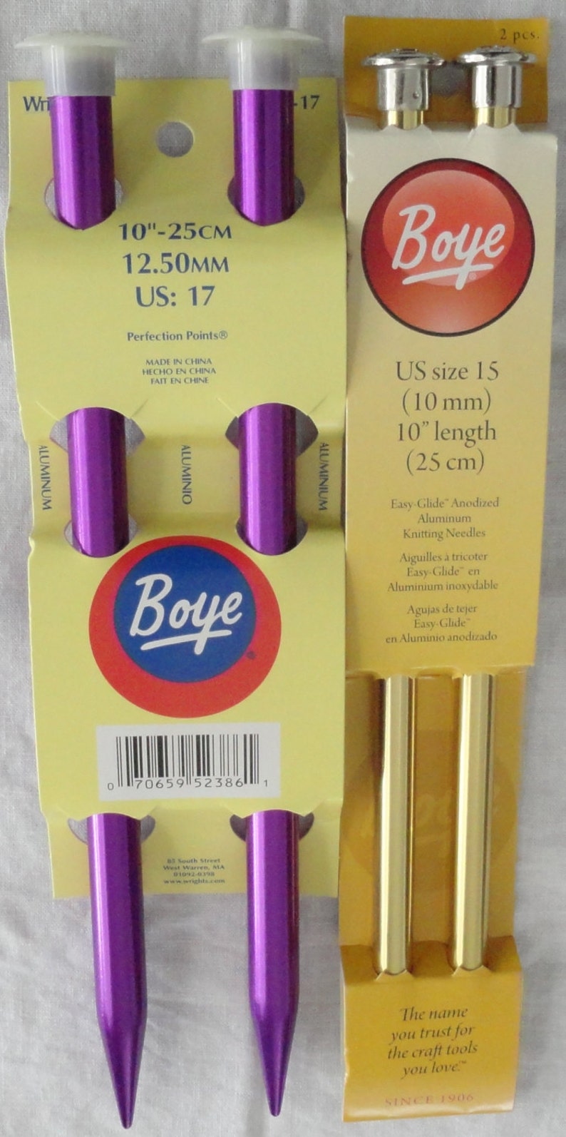 Boye Knitting Needles, Sizes 1-17, 10 inches, 14 inches, Single Point, Knitting Needles, Aluminum Needles, Single Point Knitting Needles, image 2