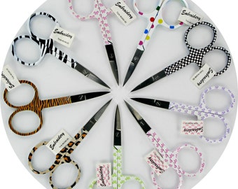 3.5 »-Broderie-Ciseaux-Choix-de-Fun-Designs-Animal-Dots-Bows-Polka Dots-Checkerboard, Sharp-Point-Pick One, NOUVEAU