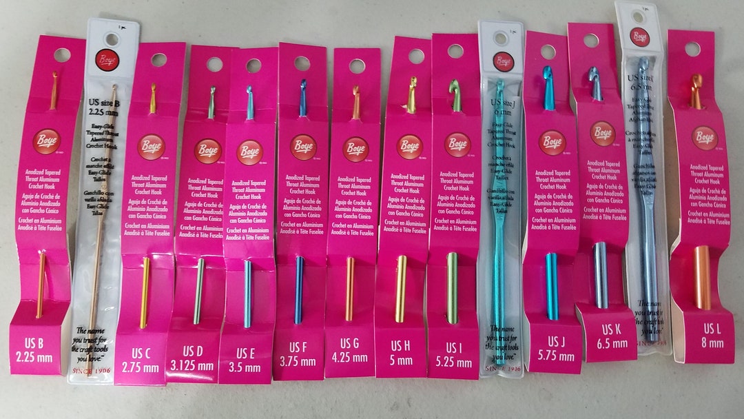 Cool Vintage Tools HERO Brand Size h Aluminum Crochet Hook matte Pink  Finish Made in USA 5MM 8 Discontinued Rare Tapered Pink Hook 