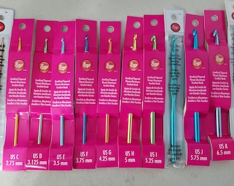 BOYE Crochet Hooks, Crochet Hooks, Aluminum Hooks B-N, Plastic