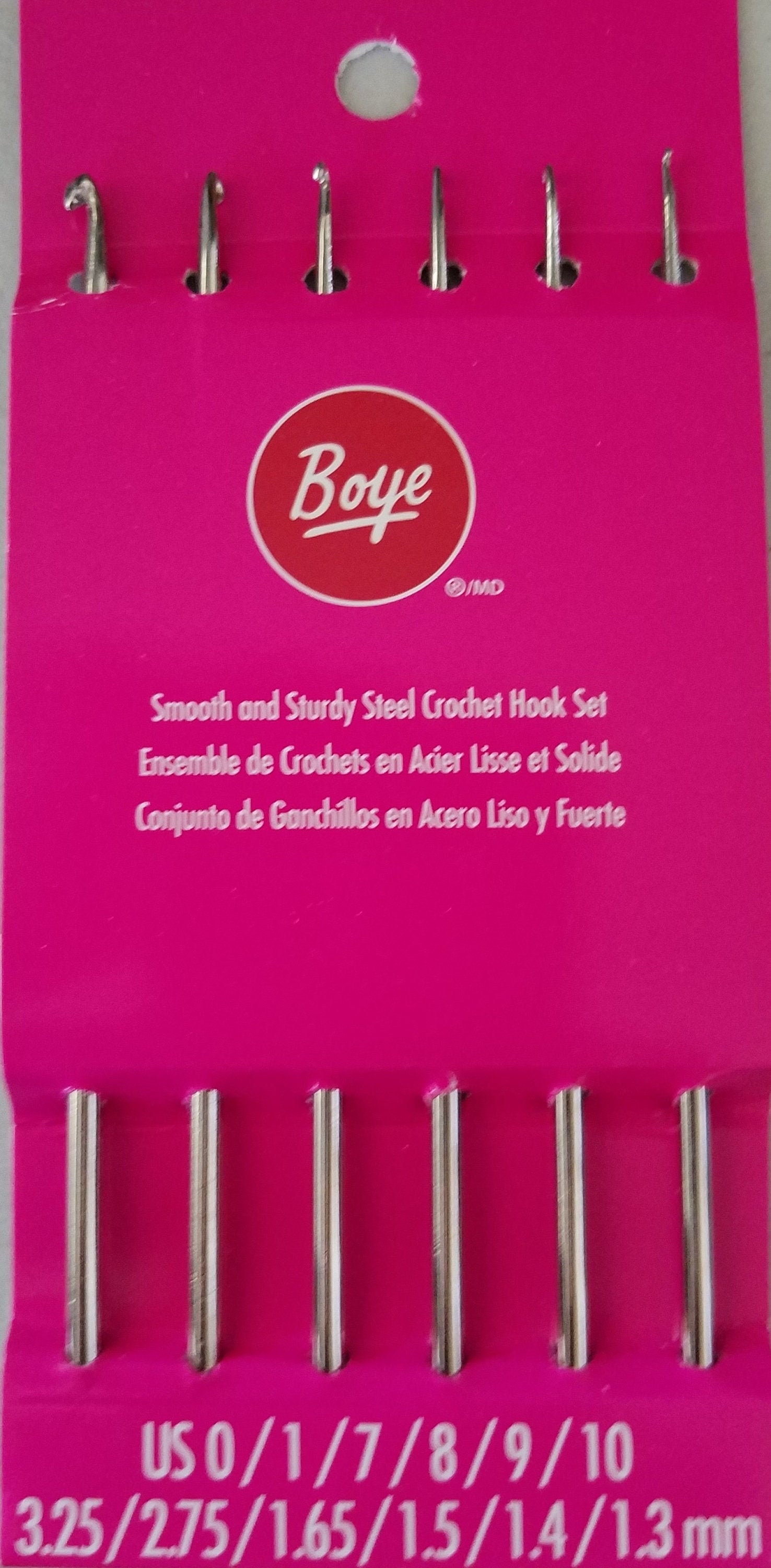 Boye Steel and Aluminum Crochet Hook Sets, 6 Different Sets, Steel Hook Sets,  Aluminum Hook Sets, 