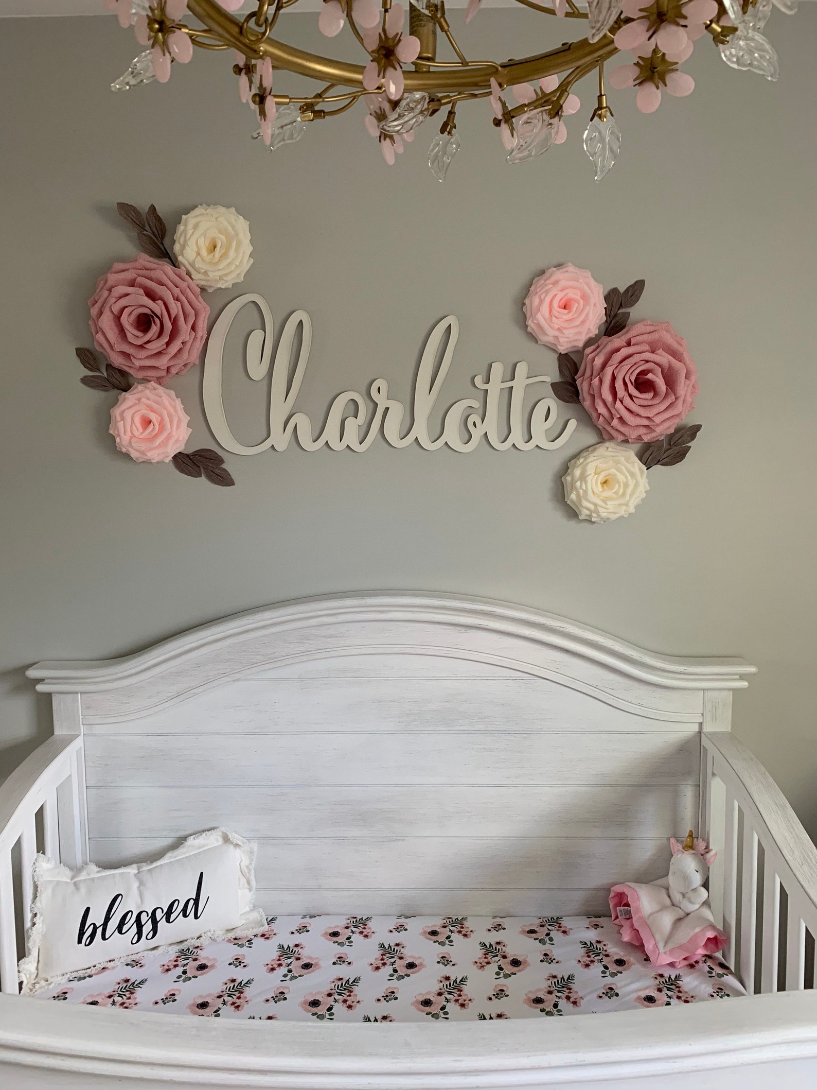 Paper Flowers For Nursery Nursery Decor Nursery Flowers Etsy