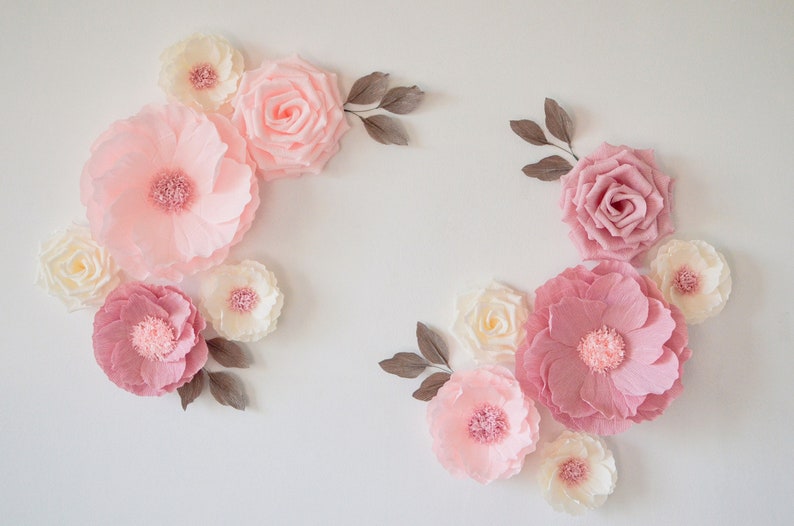 Nursery Decor Paper Flowers Wall Decor Nursery Flowers Wall Etsy