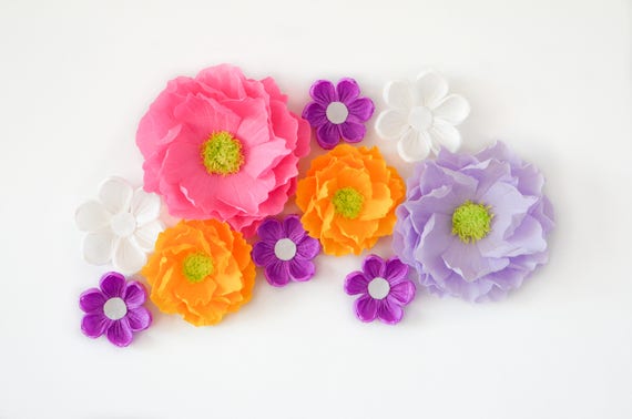 10 Paper Flowers Paper Flowers Wall Decor Arch Flowers Wedding