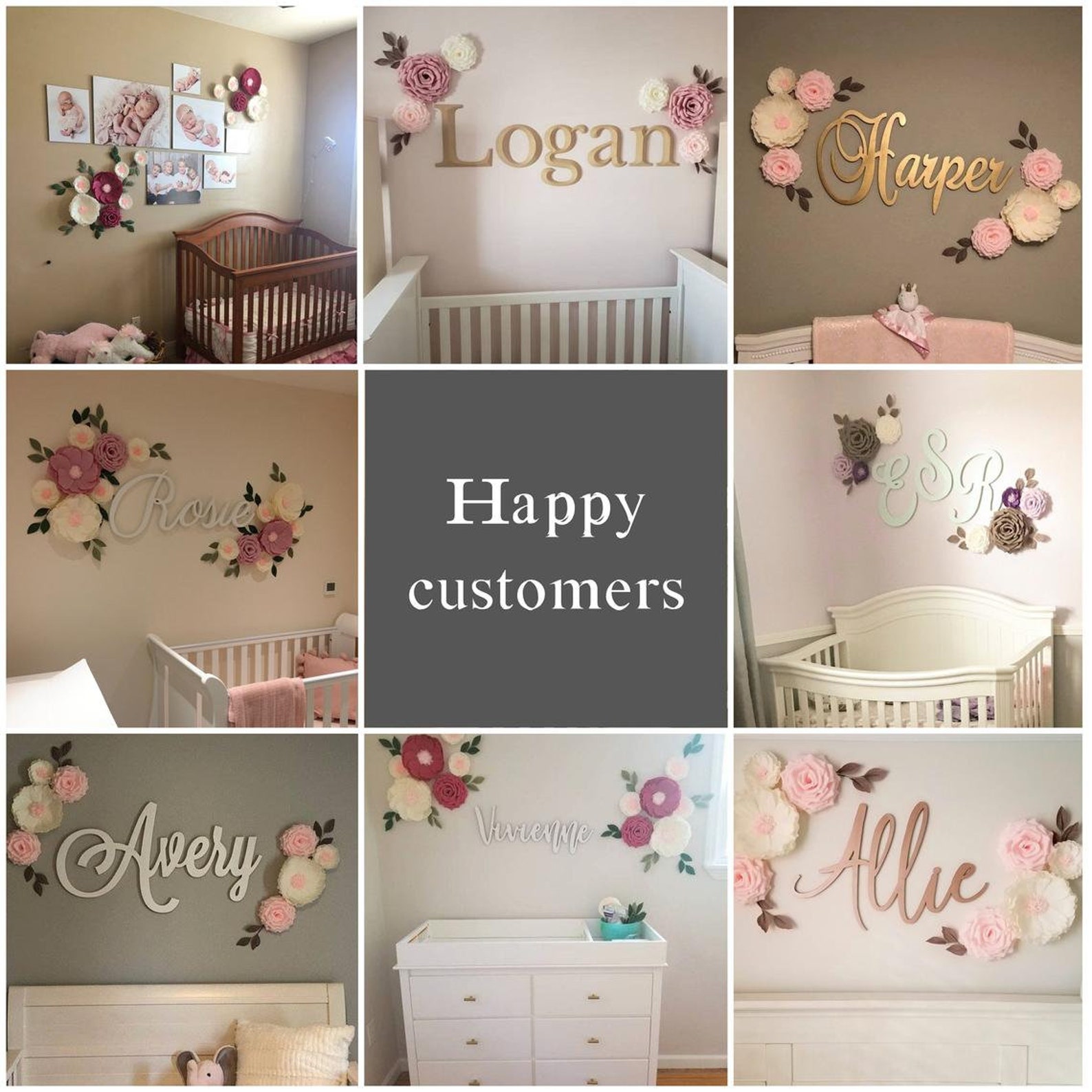 Paper Flowers For Nursery Nursery Decor Nursery Flowers Etsy