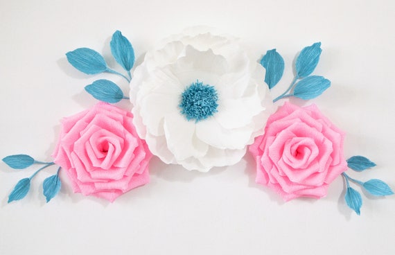 Paper Flowers Wall Decor Nursery Decor Wedding Decoration Nursery