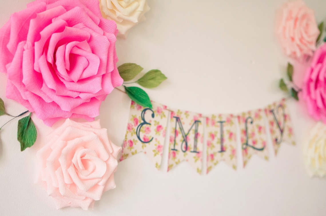 Paper Flowers Wall Decor Nursery Flowers Wall Flowers Paper Etsy