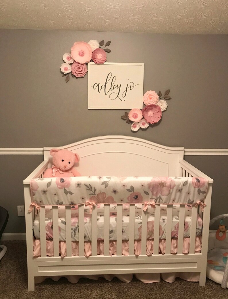 Paper Flowers For Nursery Paper Flowers Wall Decor Nursery Etsy
