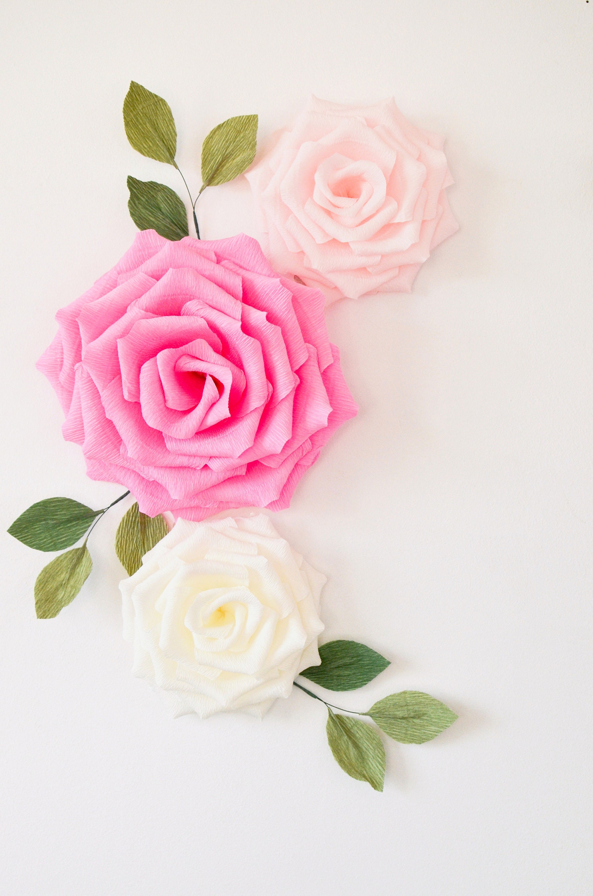 Paper Flowers Wall Decor Nursery Flowers Wall Flowers Paper Etsy