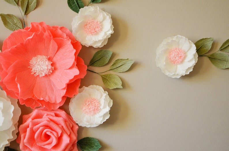 Nursery Decor Wall Flowers Baby Shower Decoration Paper Flowers Backdrop Nursery Flowers Nursery Wall Flowers Paper Flowers Wall Decor Party Supplies Paper Party Supplies Tripod Ee