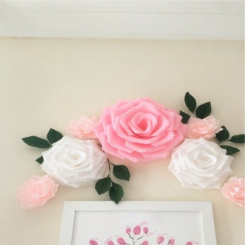 7 Paper Flowers/ Baby Shower Decorations/ Paper Flowers Wall Etsy