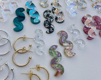 Create your own Wiggle Hoop Earrings | Custom Laser Cut Acrylic Hoops | Holographic Glitter