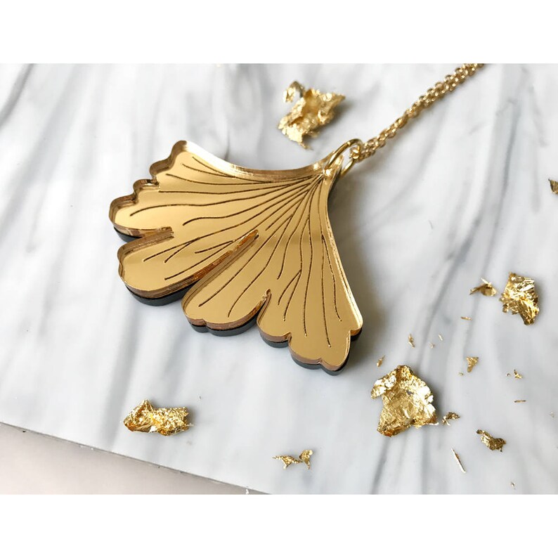 Ginkgo Leaf Pendant Ginkgo Biloba Necklace Japanese Etsy