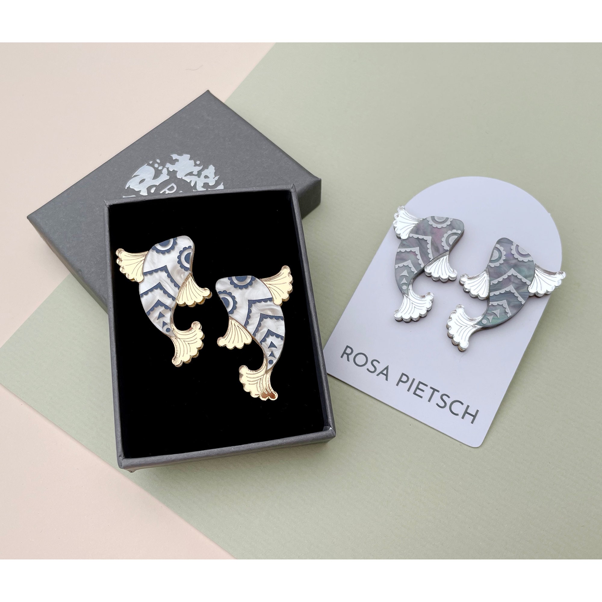 Koi Fish Stud Earrings Laser Cut Fish Stud Earrings Etsy