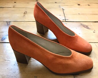 burnt orange block heels