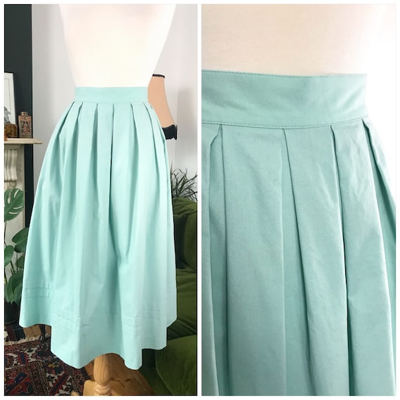 Laura Ashley pastel mint prairie skirt - 29" waist