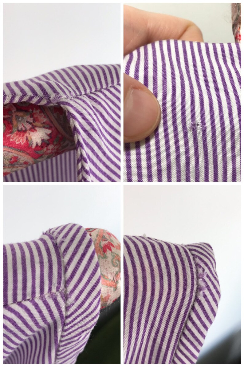Vintage 1950s /'St Michael/' lilac stripe dress UK 6-8
