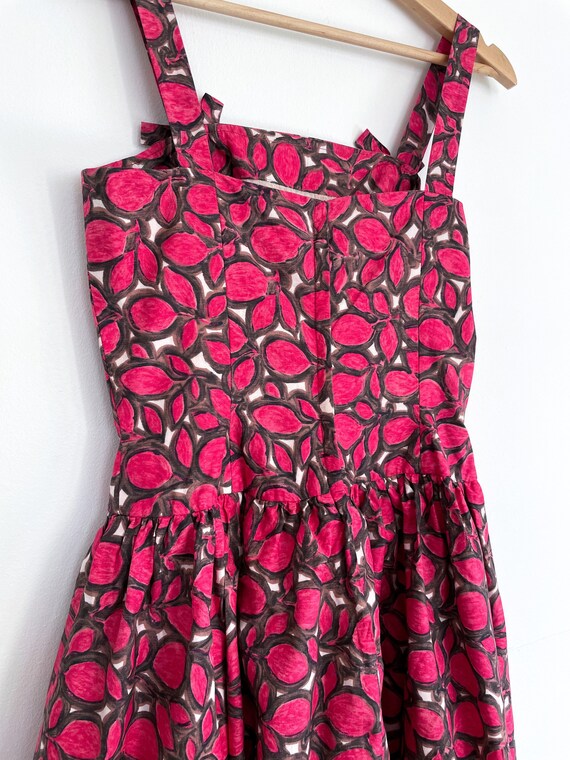 Vintage 1960s 'Wendy' tiered cerise abstract flor… - image 6