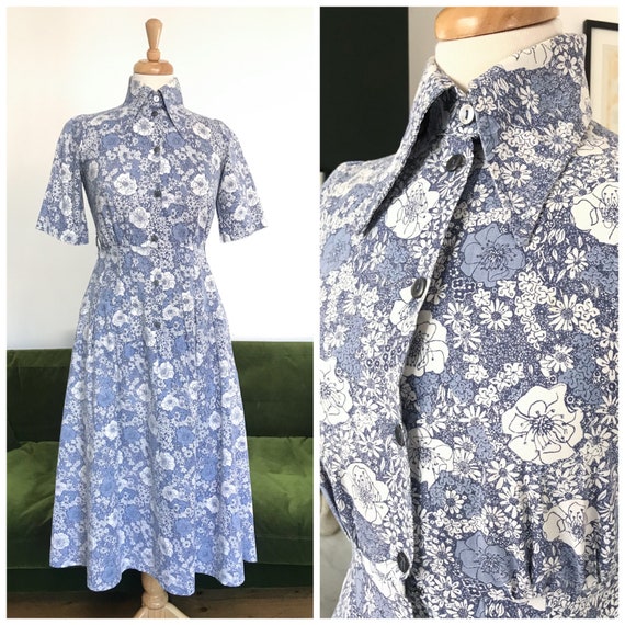 Vintage 1970s Laura Ashley dress rare print - UK 1