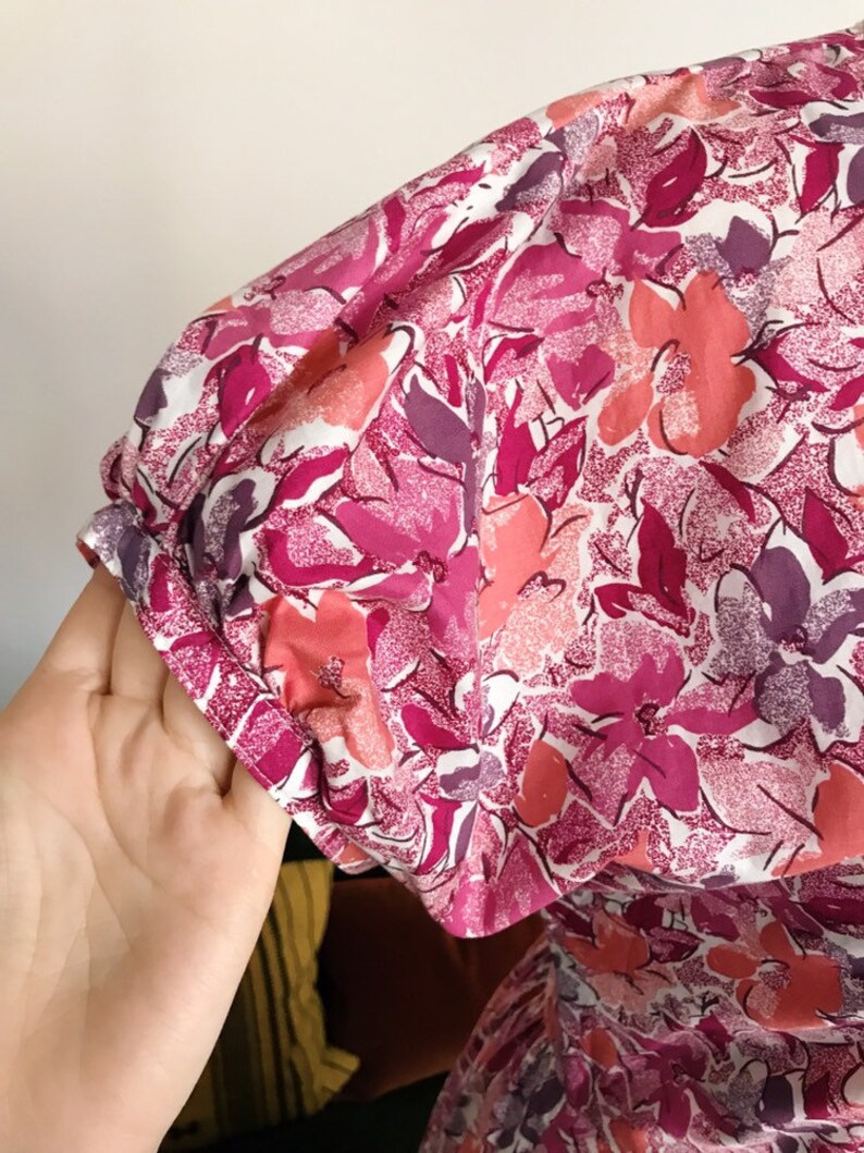 Laura Ashley pink floral button dress medium