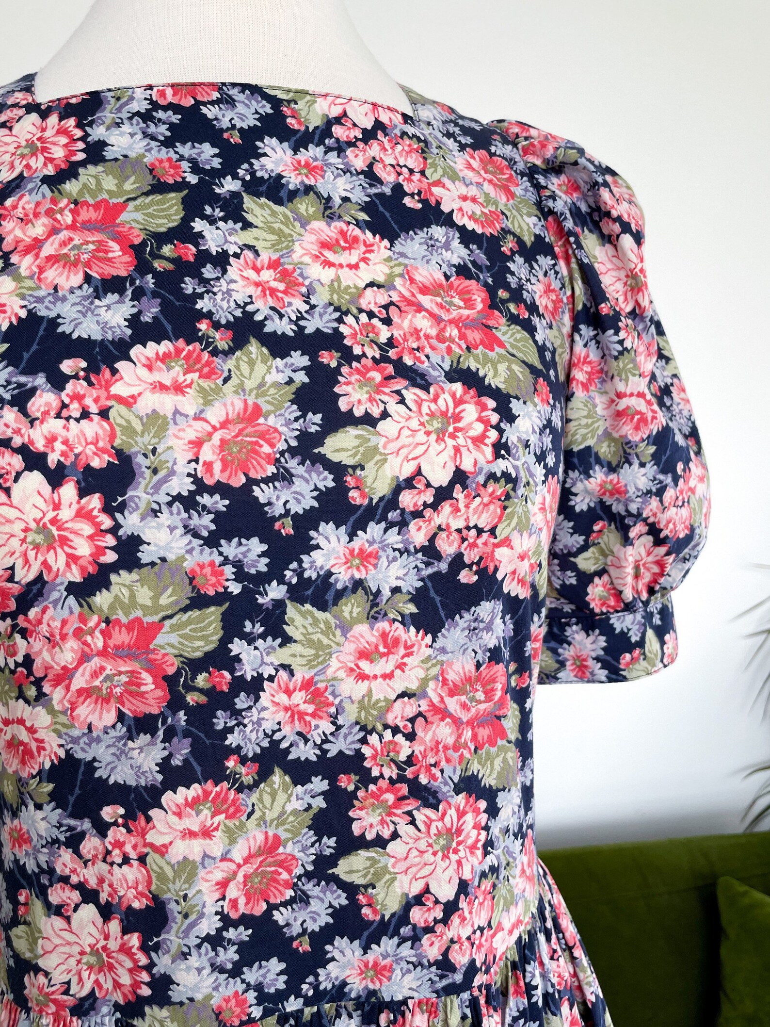 Laura Ashley Puff Sleeve Cotton Dress UK 12 modern 10 Etsy UK