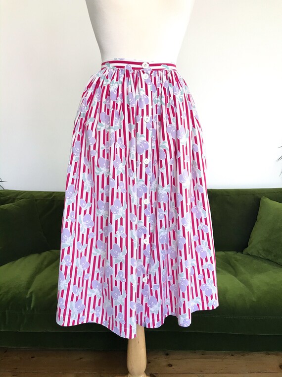 Laura Ashley fruit and stripes skirt