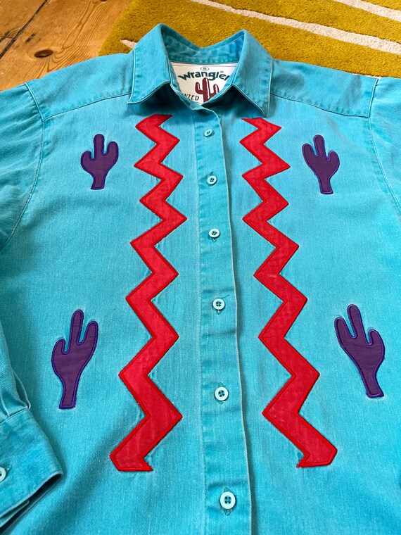 Vintage 1980s Wrangler Painted Desert Southwestern Turquoise