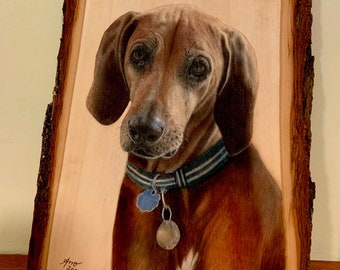 Dibujo personalizado del retrato del animal doméstico en el retrato de la madera de la foto del dibujo conmemorativo del animal doméstico del retrato del perro de la foto en el retrato del animal doméstico de madera en el arte de la mascota de la madera