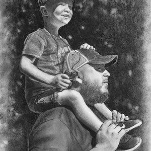 Custom Portrait from Photo Drawing Charcoal Portrait Drawing from Photo Family Portrait Memorial Portrait Commisson Portrait Art image 5